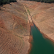 In an aerial view, low water levels are visible at Lake Oroville on June 01, 2021 in Oroville, California. As the extreme drought takes hold in California, water levels at reservoirs are falling fast.